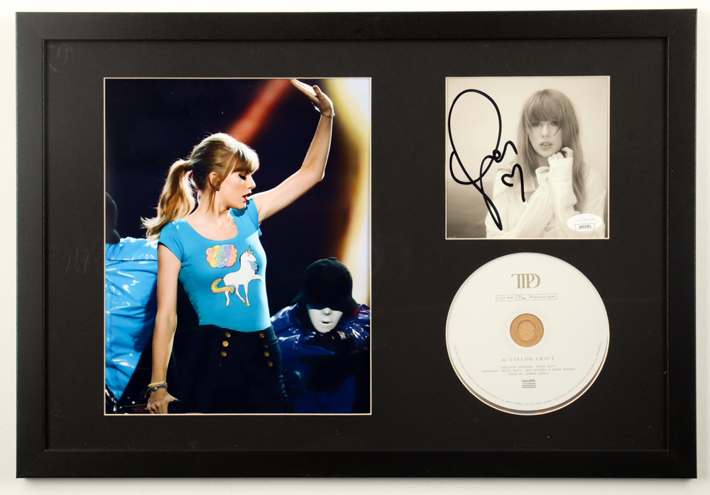 Taylor Swift Signed Custom Framed "The Tortured Poets Department" CD Album Insert Display With Disc (JSA) at PristineAuction.com Taylor Swift Signed Custom Framed "The Tortured Poets Department" CD Album Insert Display With Disc (JSA) at PristineAuction.com