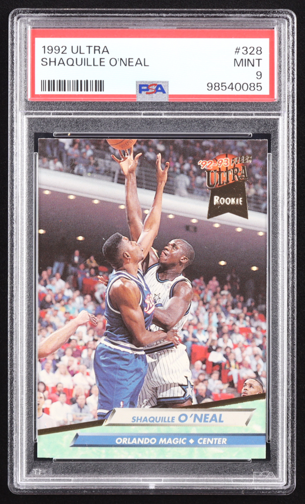Shaquille O'Neal 1992-93 Ultra #328 RC (PSA 9) at PristineAuction.com Shaquille O'Neal 1992-93 Ultra #328 RC (PSA 9) at PristineAuction.com