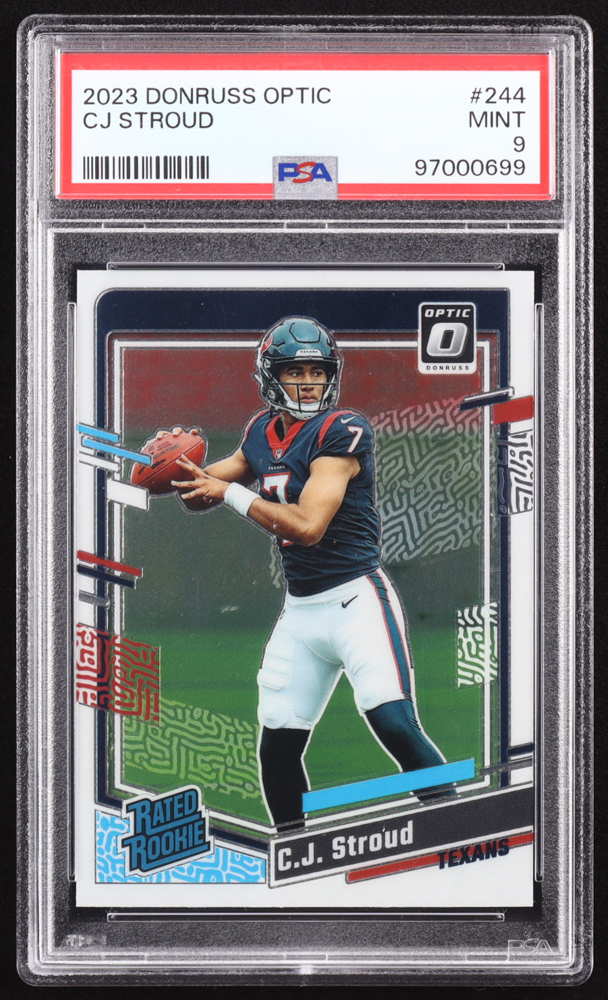 CJ Stroud 2023 Donruss Optic #244 RR RC (PSA 9) at PristineAuction.com CJ Stroud 2023 Donruss Optic #244 RR RC (PSA 9) at PristineAuction.com