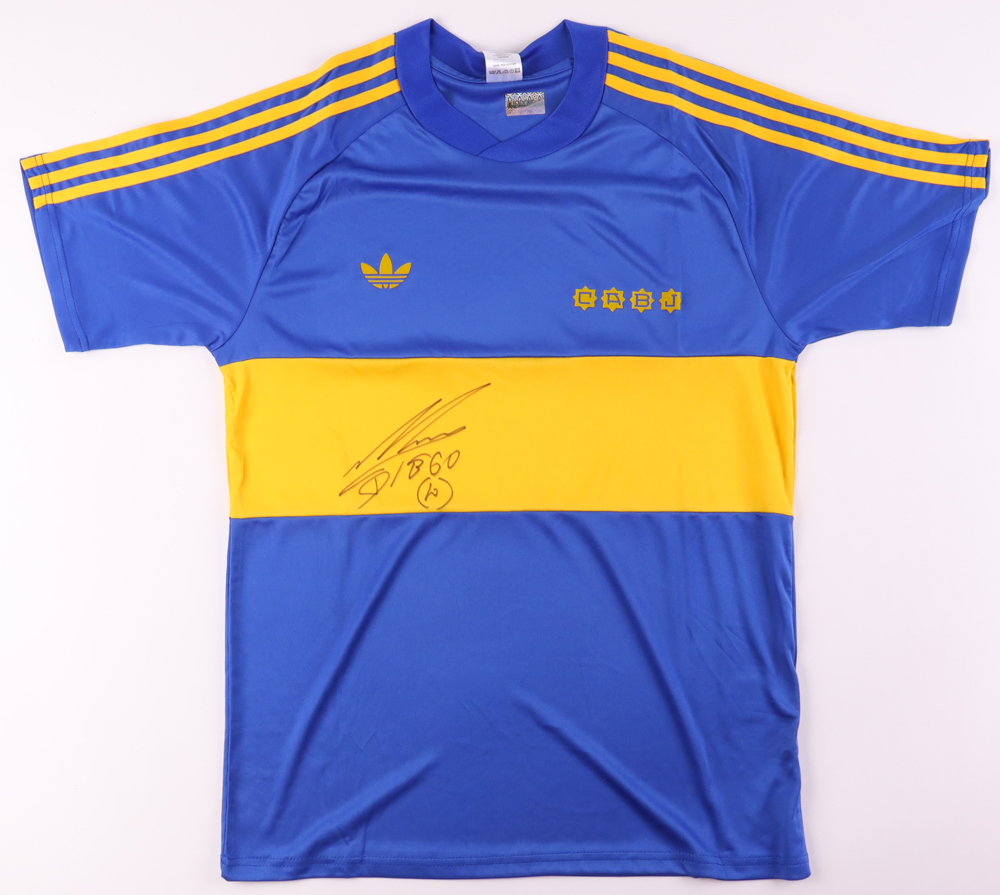 Diego Maradona Signed Boca Juniors Adidas Authentic Jersey Icons 