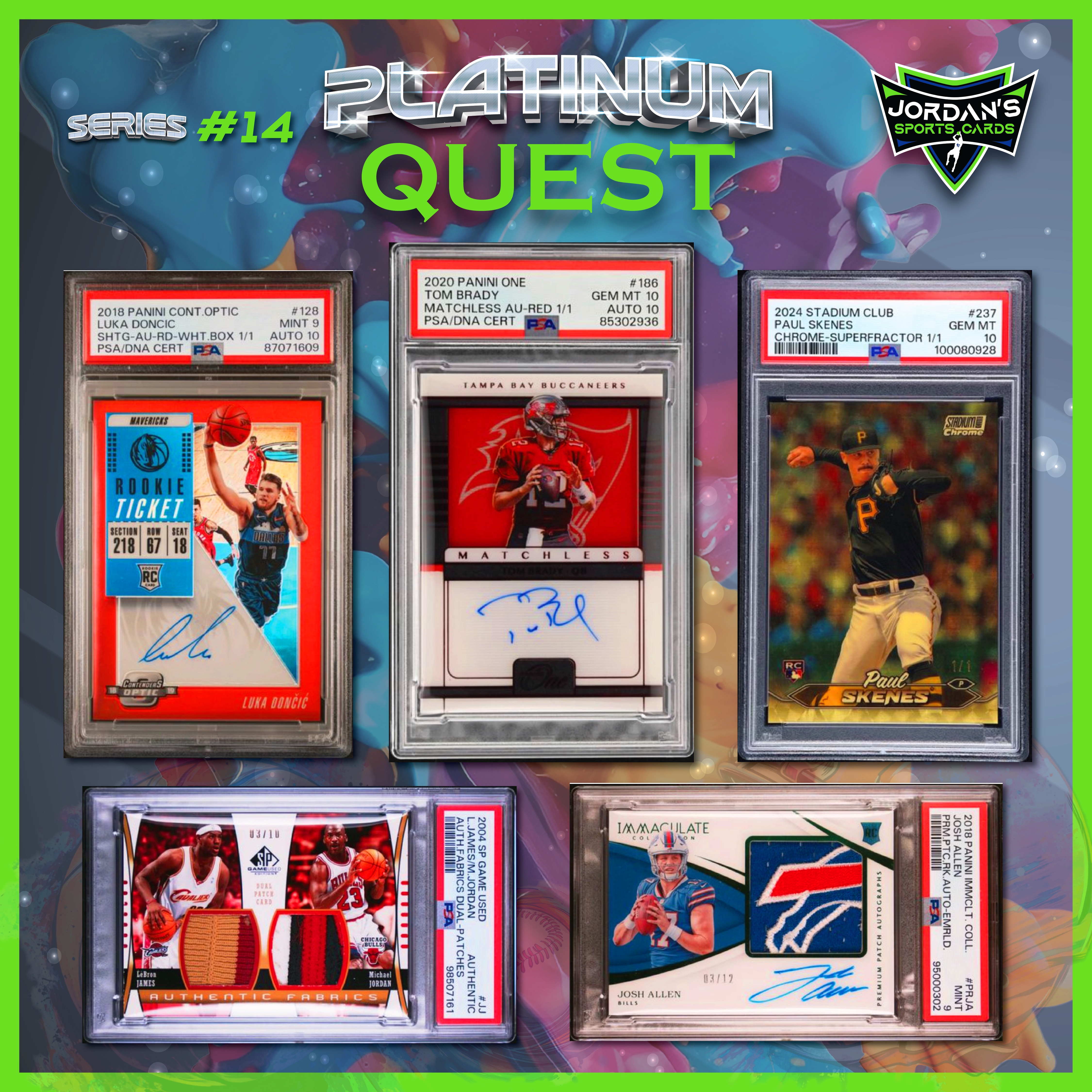 Platinum Quest Series 14 Sports Card Pack Mystery Box Presented by Jordan's Sports Cards - (1) Graded PSA, BGS, or SGC Card Per Pack at PristineAuction.com Platinum Quest Series 14 Sports Card Pack Mystery Box Presented by Jordan's Sports Cards - (1) Graded PSA, BGS, or SGC Card Per Pack at PristineAuction.com
