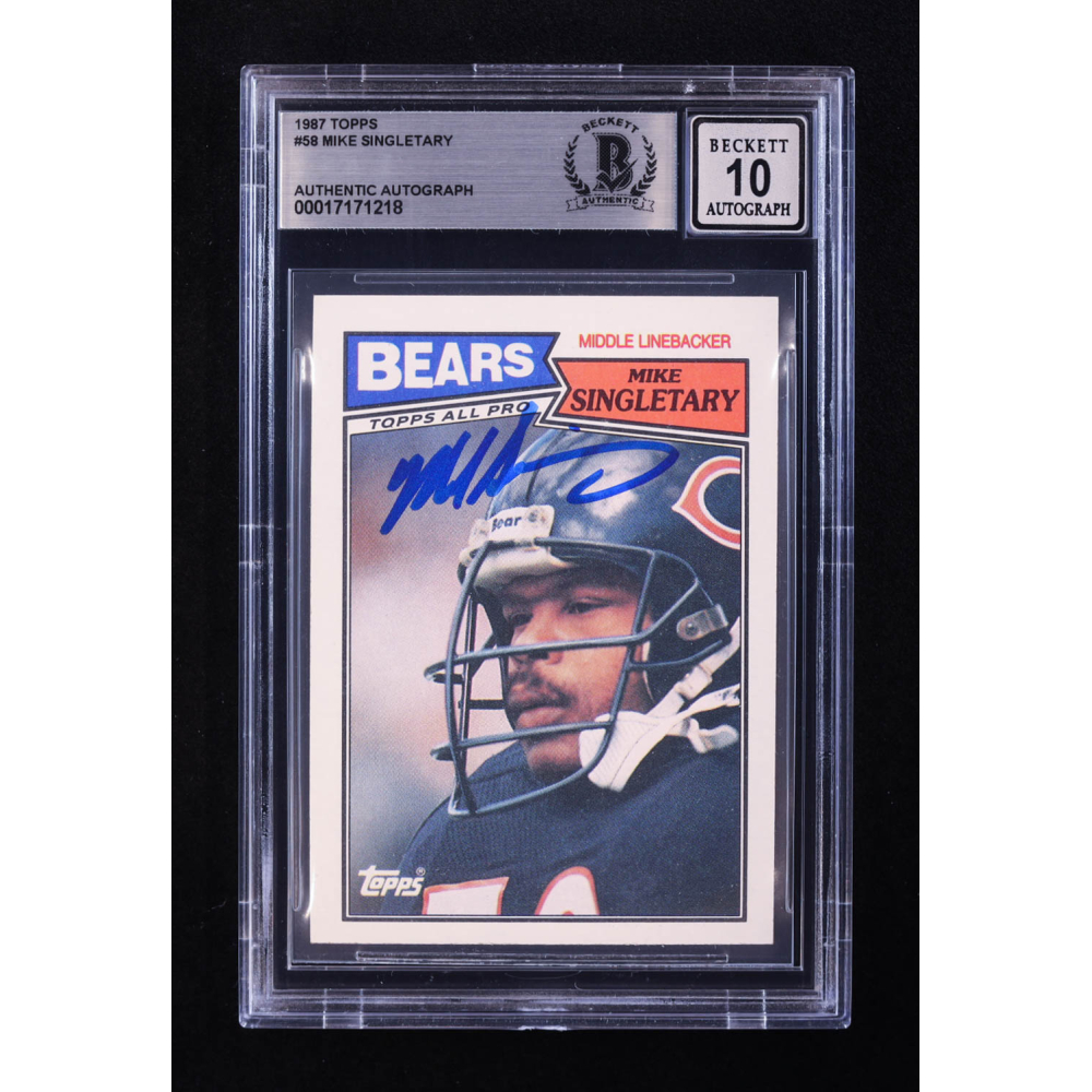 Mike Singletary Signed 1987 Topps #58 (BGS | Auto 10) at PristineAuction.com