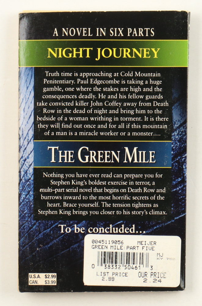 Stephen King Signed "The Green Mile: Part Five" Softcover Book (JSA) at PristineAuction.com Stephen King Signed "The Green Mile: Part Five" Softcover Book (JSA) at PristineAuction.com