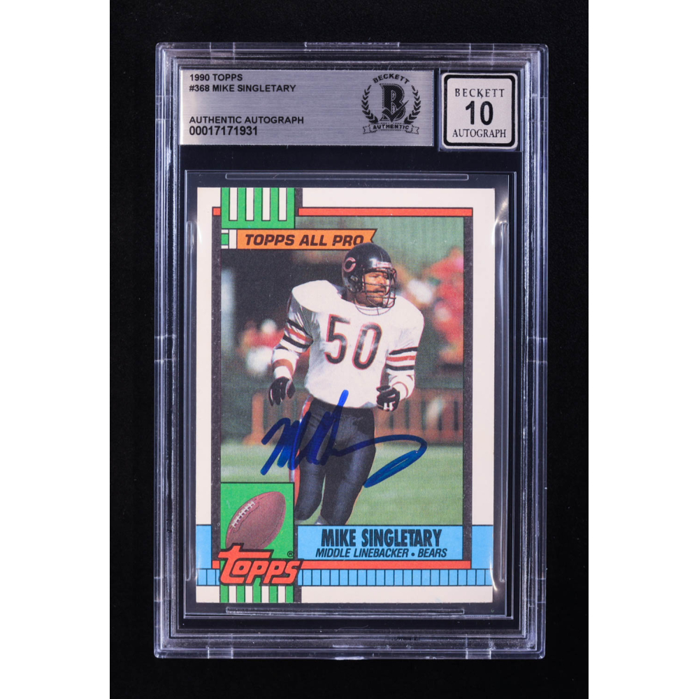 Mike Singletary Signed 1990 Topps #368 (BGS | Auto 10) at PristineAuction.com