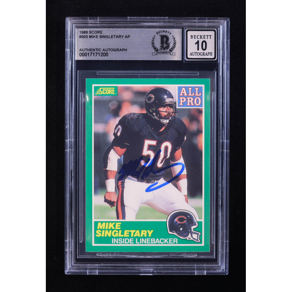 Mike Singletary Signed 1989 Score #303 AP (BGS | Auto 10) at PristineAuction.com