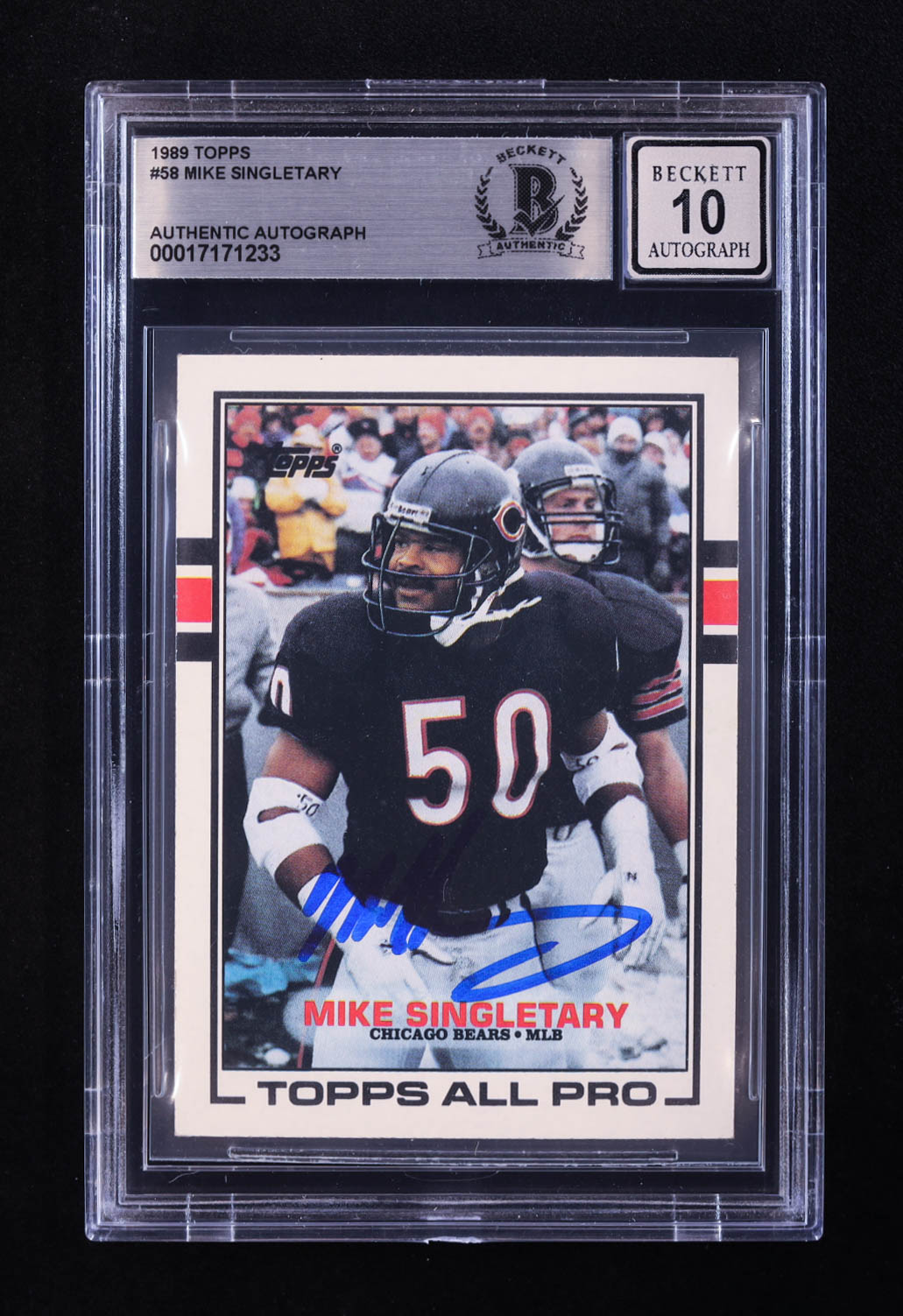 Mike Singletary Signed 1989 Topps #58 (BGS | Auto 10) at PristineAuction.com Mike Singletary Signed 1989 Topps #58 (BGS | Auto 10) at PristineAuction.com
