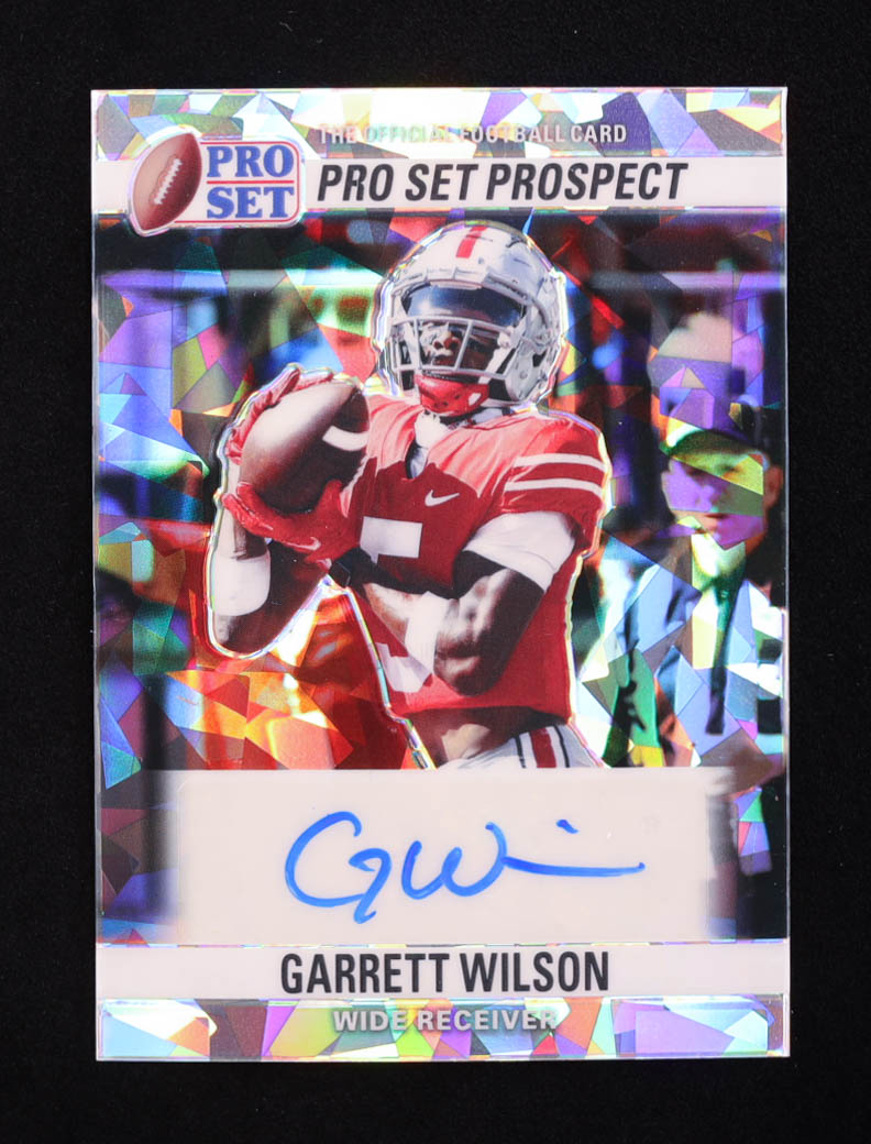 Garrett Wilson 2022 Pro Set '90 Pro Set Prospect Autographs Crystal Silver #90GW1 RC #11/30 at PristineAuction.com Garrett Wilson 2022 Pro Set '90 Pro Set Prospect Autographs Crystal Silver #90GW1 RC #11/30 at PristineAuction.com