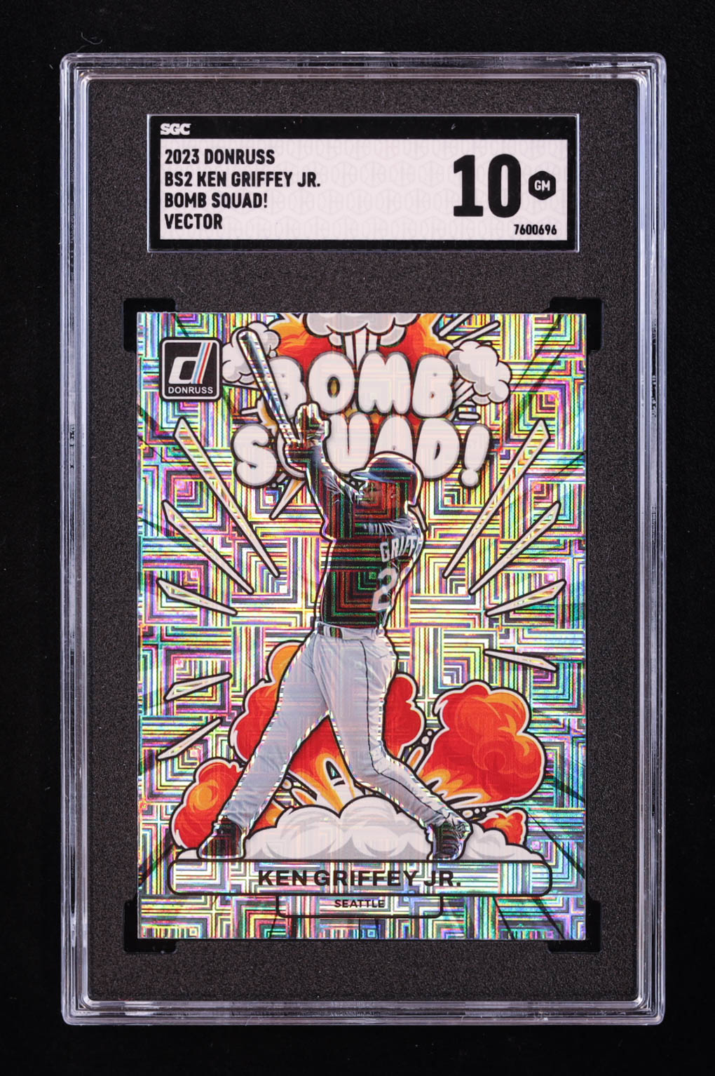 Ken Griffey Jr. 2023 Donruss Bomb Squad Vector #2 (SGC 10) at PristineAuction.com Ken Griffey Jr. 2023 Donruss Bomb Squad Vector #2 (SGC 10) at PristineAuction.com