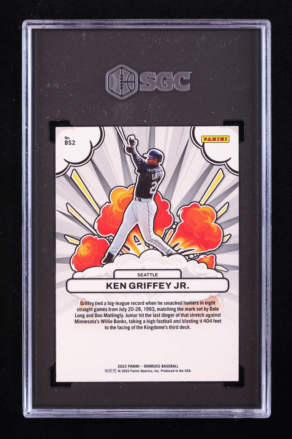 Ken Griffey Jr. 2023 Donruss Bomb Squad Vector #2 (SGC 10) at PristineAuction.com Ken Griffey Jr. 2023 Donruss Bomb Squad Vector #2 (SGC 10) at PristineAuction.com