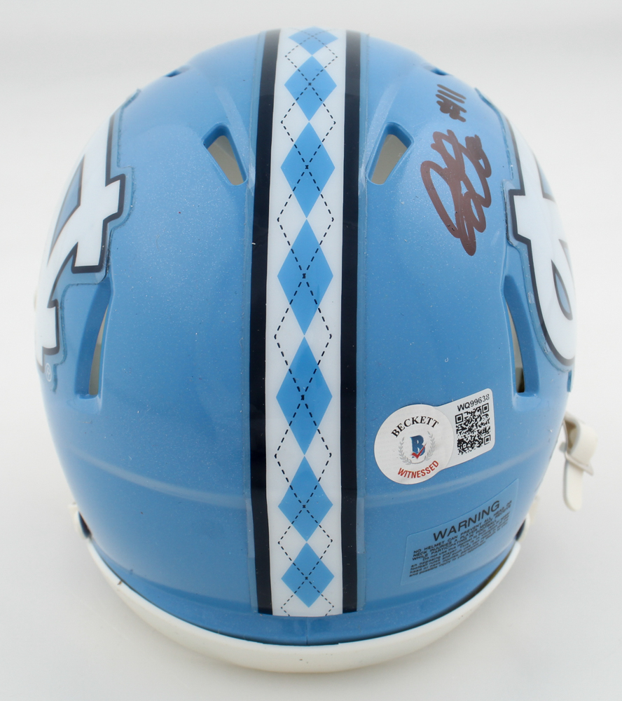 Josh Downs Signed North Carolina Tar Heels Speed Mini Helmet (Beckett) at PristineAuction.com Josh Downs Signed North Carolina Tar Heels Speed Mini Helmet (Beckett) at PristineAuction.com