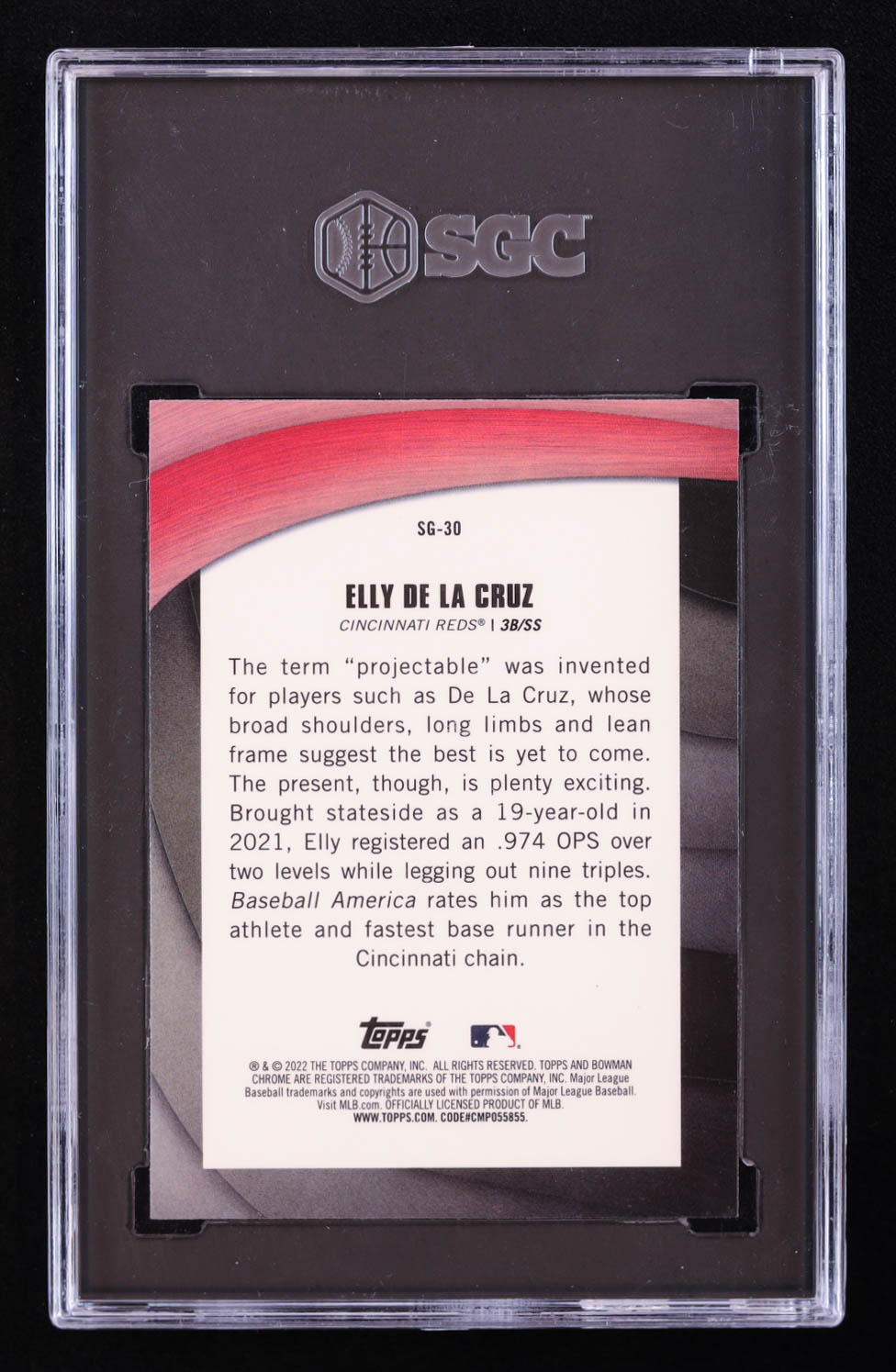Elly De La Cruz 2022 Bowman Chrome Shades of Greatness #SG30 RC (SGC 9.5) at PristineAuction.com Elly De La Cruz 2022 Bowman Chrome Shades of Greatness #SG30 RC (SGC 9.5) at PristineAuction.com