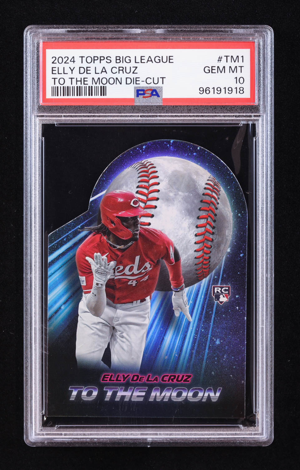 Elly De La Cruz 2024 Topps Big League To the Moon Die Cuts #TM1 RC (PSA 10) at PristineAuction.com Elly De La Cruz 2024 Topps Big League To the Moon Die Cuts #TM1 RC (PSA 10) at PristineAuction.com