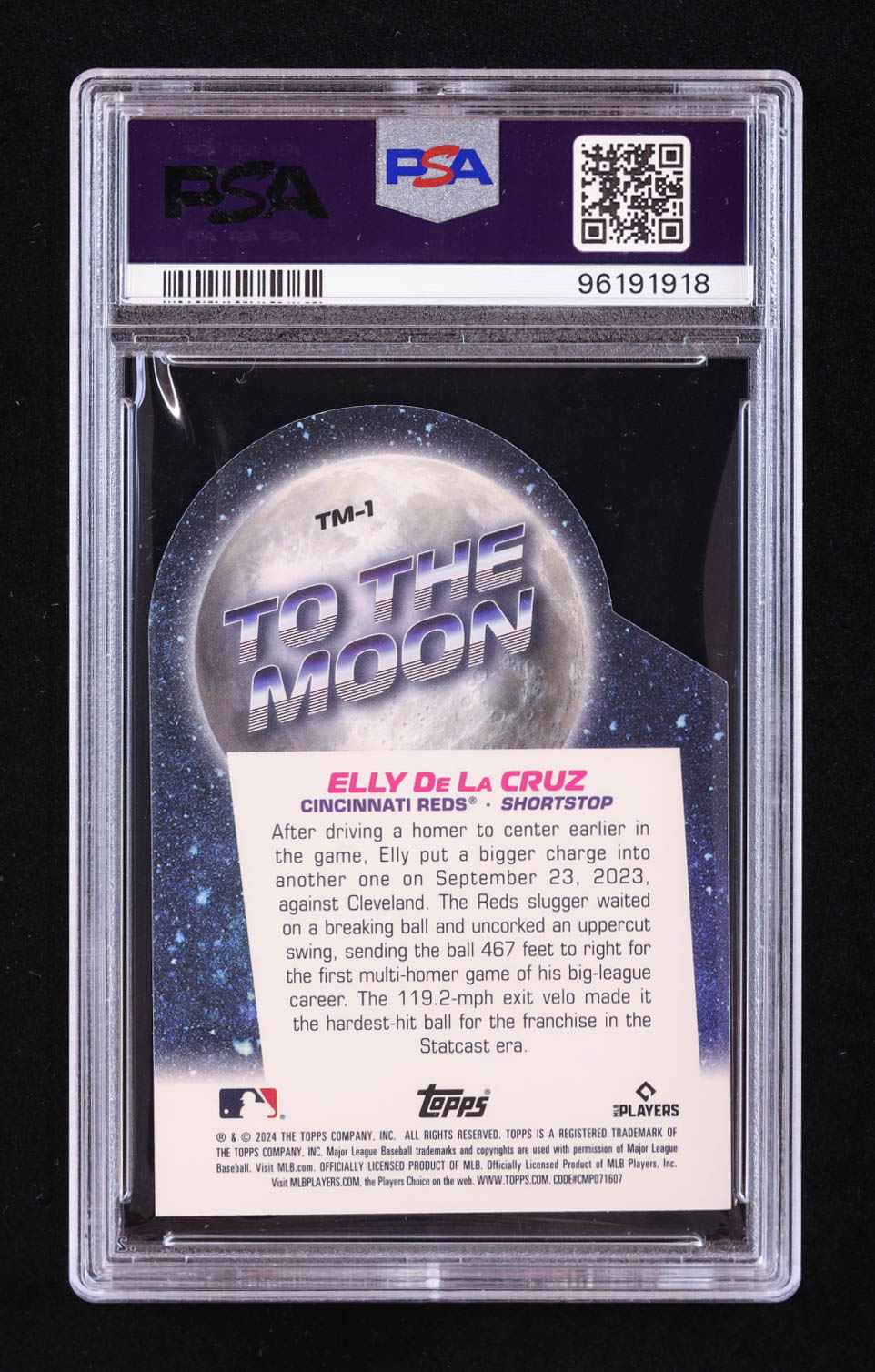 Elly De La Cruz 2024 Topps Big League To the Moon Die Cuts #TM1 RC (PSA 10) at PristineAuction.com Elly De La Cruz 2024 Topps Big League To the Moon Die Cuts #TM1 RC (PSA 10) at PristineAuction.com