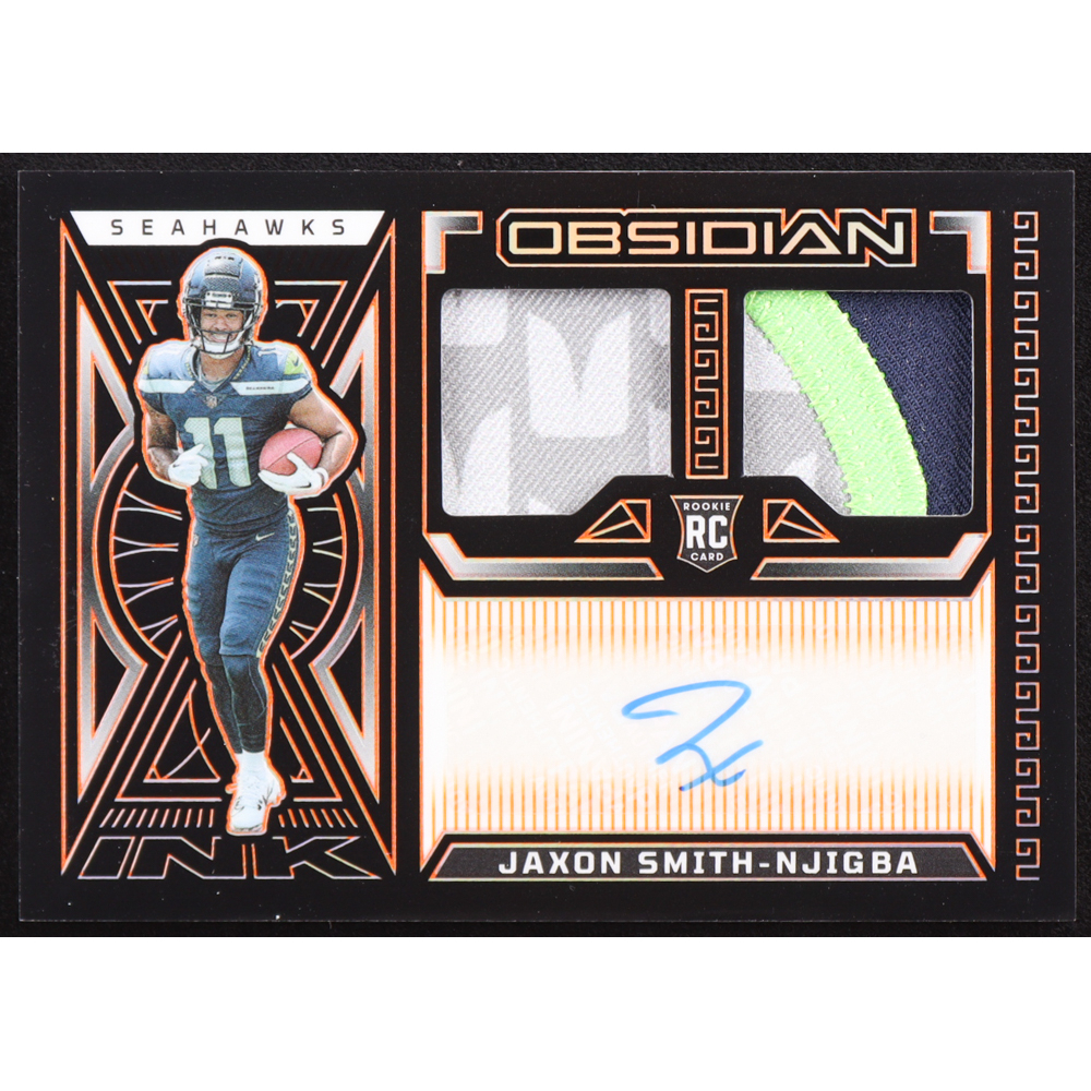 Jaxon Smith-Njigba 2023 Panini Obsidian Rookie Jersey Ink Electric Etch Orange #RJIJSN RC #20/49 at PristineAuction.com