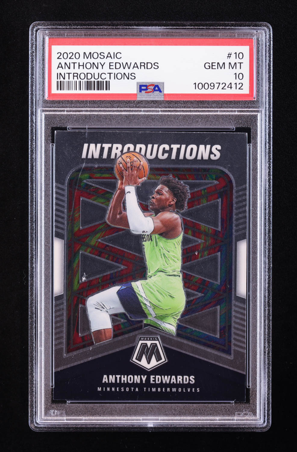 Anthony Edwards 2020-21 Panini Mosaic Introductions #10 RC (PSA 10) at PristineAuction.com Anthony Edwards 2020-21 Panini Mosaic Introductions #10 RC (PSA 10) at PristineAuction.com