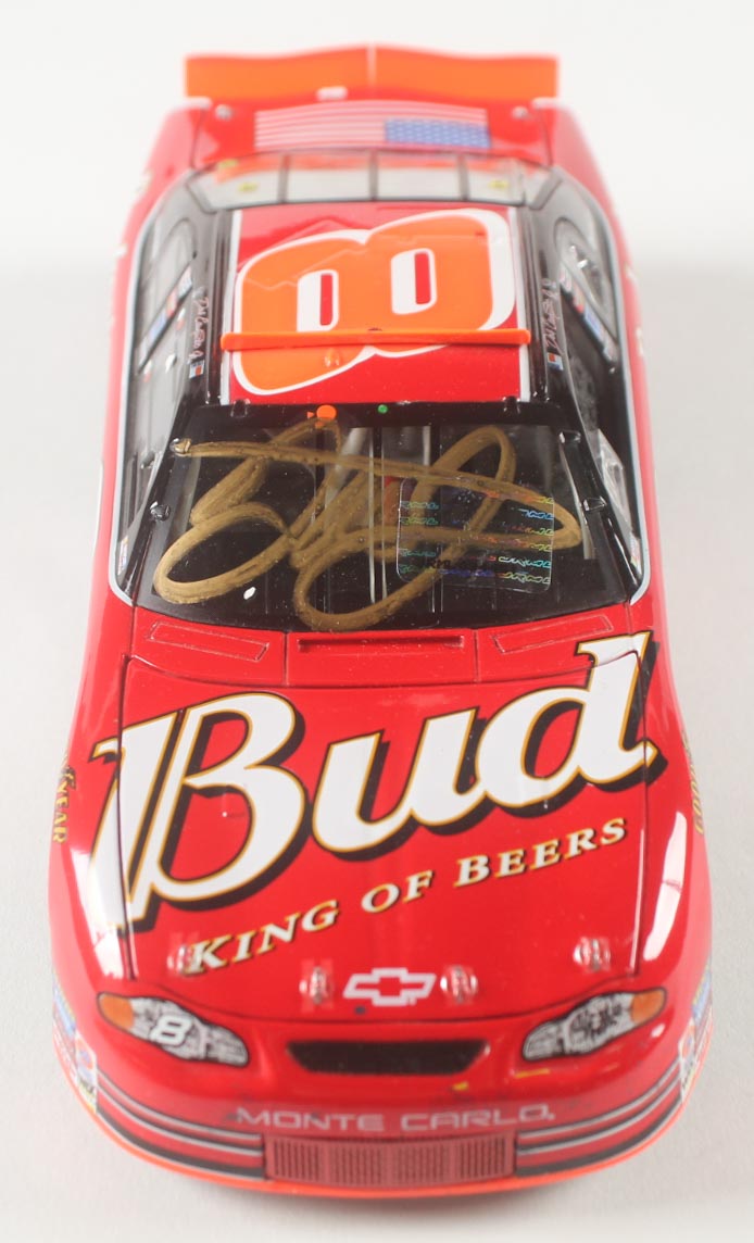 Dale Earnhardt Jr. Signed NASCAR #8 Budweiser / Talladega Win / Raced Version 2001 Monte Carlo - 1:24 Premium Diecast Car (Dale Jr.) at PristineAuction.com Dale Earnhardt Jr. Signed NASCAR #8 Budweiser / Talladega Win / Raced Version 2001 Monte Carlo - 1:24 Premium Diecast Car (Dale Jr.) at PristineAuction.com