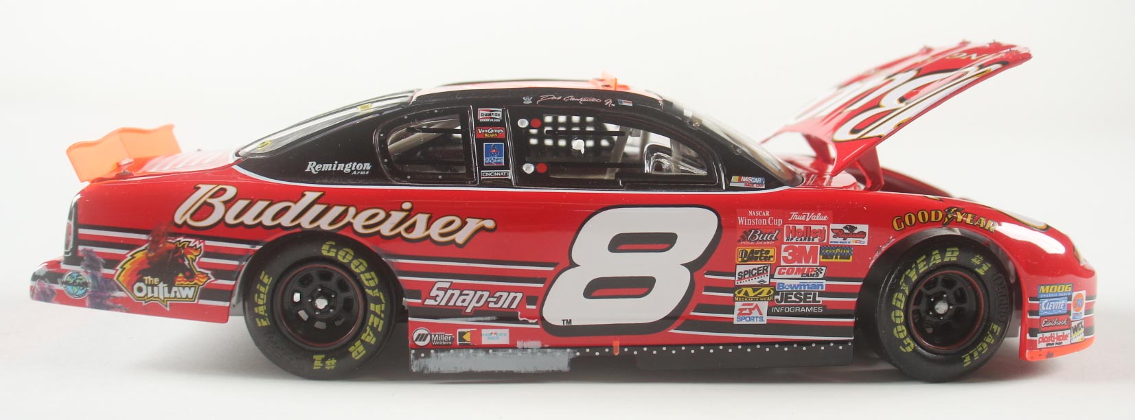 Dale Earnhardt Jr. Signed NASCAR #8 Budweiser / Talladega Win / Raced Version 2001 Monte Carlo - 1:24 Premium Diecast Car (Dale Jr.) at PristineAuction.com Dale Earnhardt Jr. Signed NASCAR #8 Budweiser / Talladega Win / Raced Version 2001 Monte Carlo - 1:24 Premium Diecast Car (Dale Jr.) at PristineAuction.com