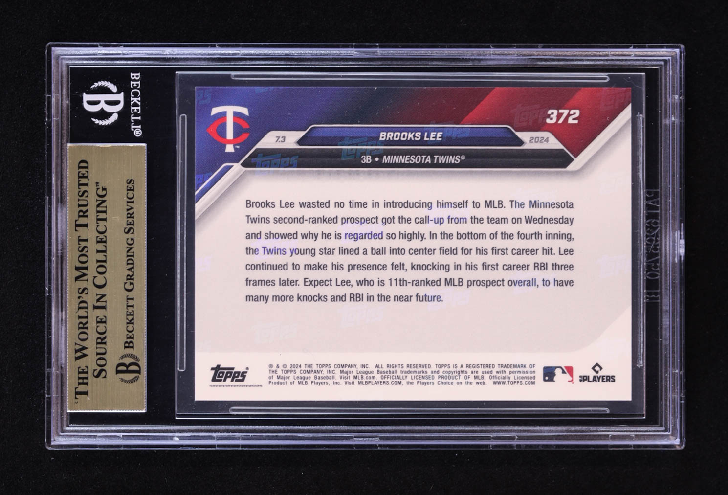 Brooks Lee 2024 Topps Now #372 RC (BGS 10) at PristineAuction.com Brooks Lee 2024 Topps Now #372 RC (BGS 10) at PristineAuction.com