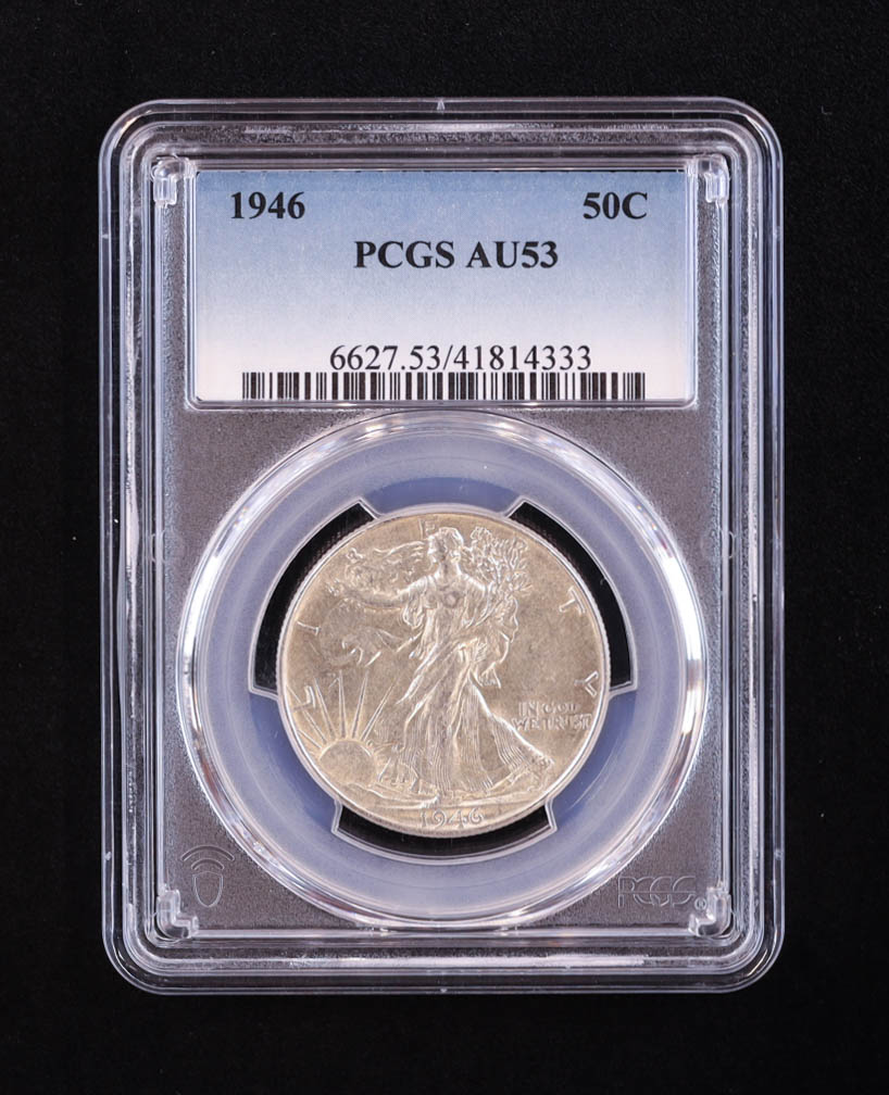 1946 Walking Liberty Silver Half Dollar (PCGS AU53) at PristineAuction.com 1946 Walking Liberty Silver Half Dollar (PCGS AU53) at PristineAuction.com