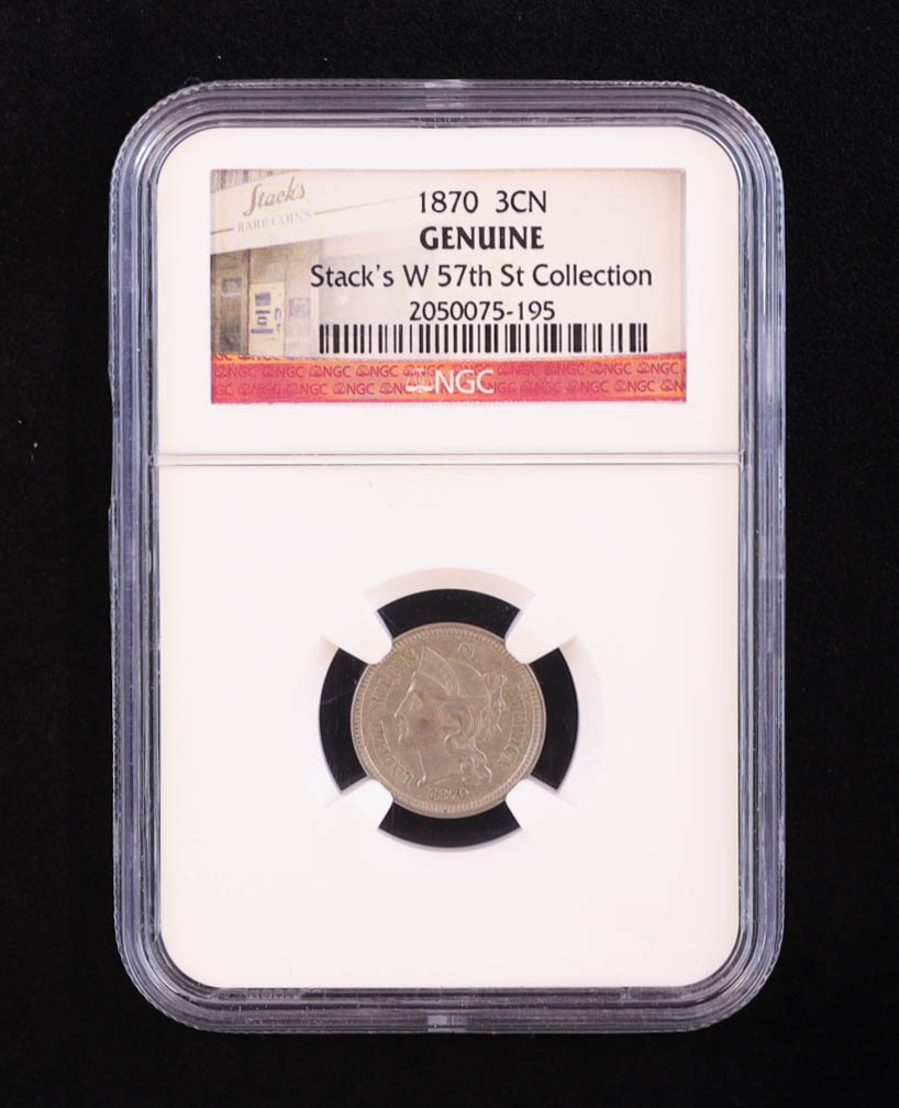 1870 U.S. 3-Cent Nickel - Stack's W 57th St Collection (NGC Genuine) at PristineAuction.com 1870 U.S. 3-Cent Nickel - Stack's W 57th St Collection (NGC Genuine) at PristineAuction.com
