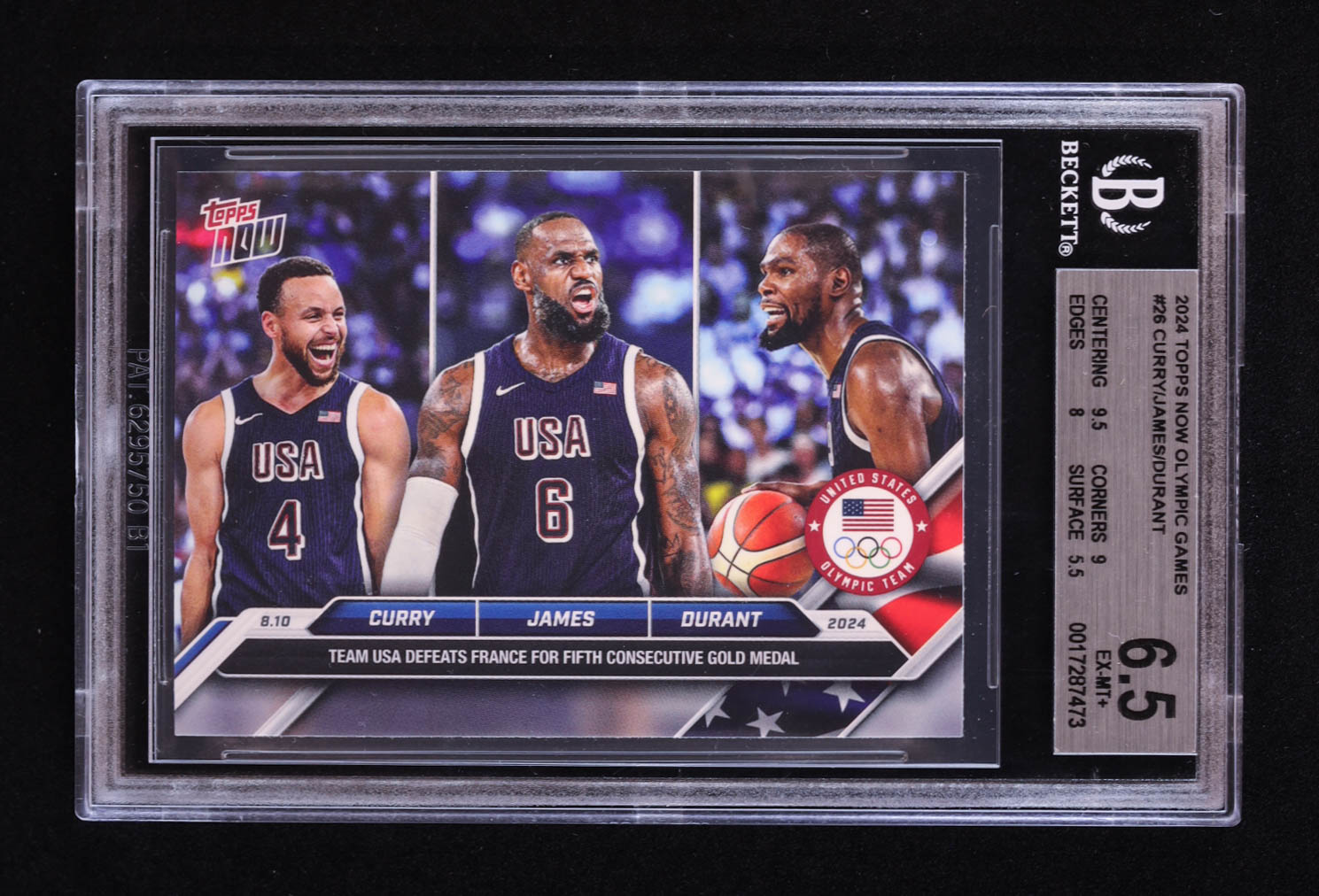 Stephen Curry / LeBron James / Kevin Durant 2024 Topps Now Olympic Games #26 (BGS 6.5) at PristineAuction.com Stephen Curry / LeBron James / Kevin Durant 2024 Topps Now Olympic Games #26 (BGS 6.5) at PristineAuction.com