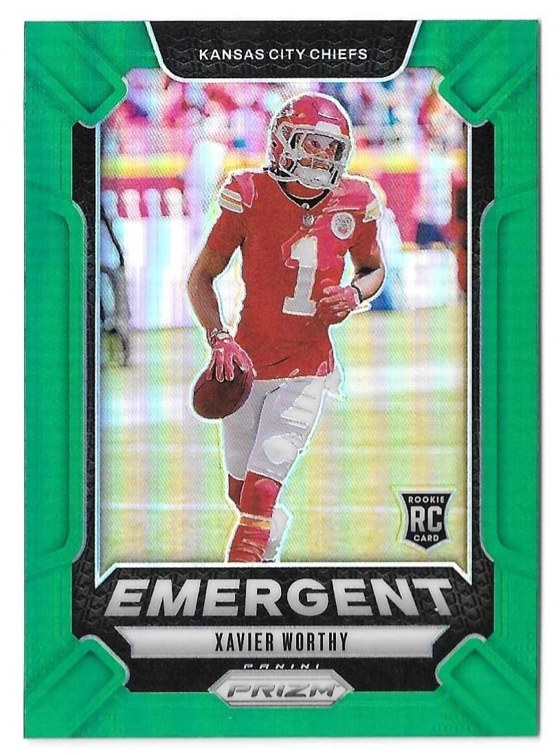 Xavier Worthy 2024 Panini Prizm Emergent Green #7 RC at PristineAuction.com Xavier Worthy 2024 Panini Prizm Emergent Green #7 RC at PristineAuction.com
