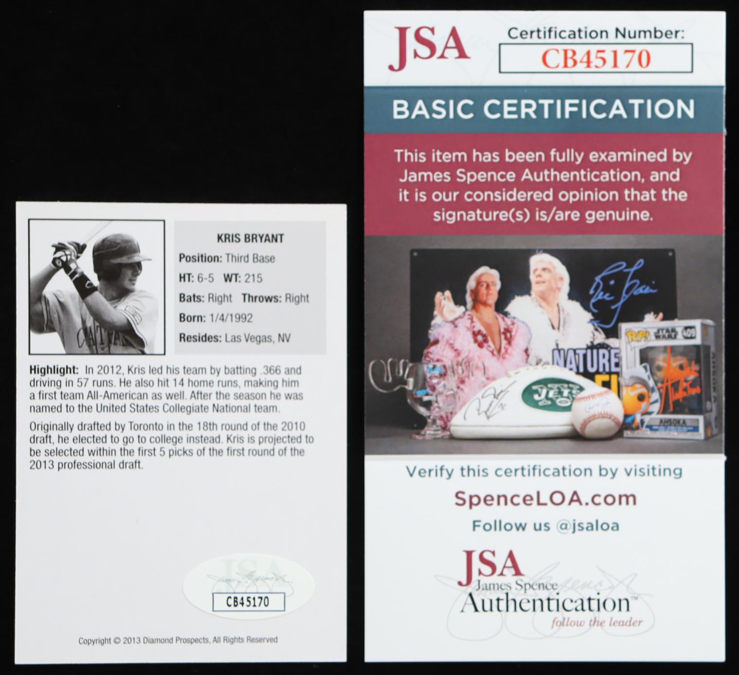 Kris Bryant Signed 2013 Diamond Prospects #NNO RC (JSA) at PristineAuction.com Kris Bryant Signed 2013 Diamond Prospects #NNO RC (JSA) at PristineAuction.com