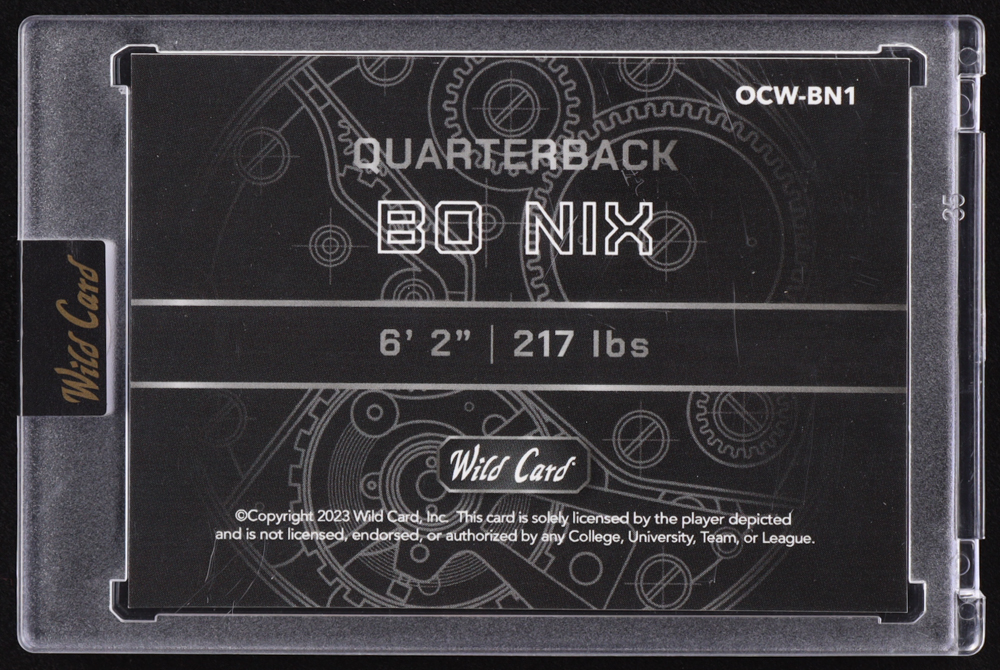 Icon Qb1 Rst Red Bo Nix 2023 Wild Card QB1 On the Clock Wave Red Pink Disco #OCWBN1 #1/1 ...