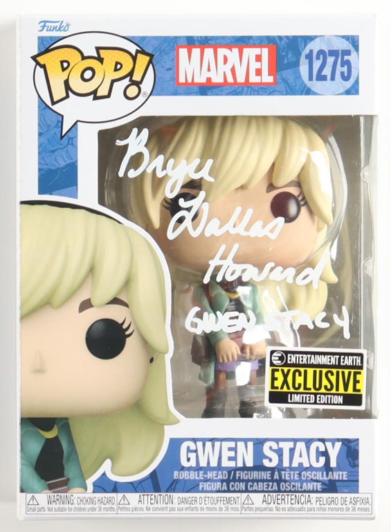 Bryce Dallas Howard Signed "Marvel" #1275 Gwen Stacy Bobble-Head Funko Pop! Vinyl Figure Inscribed "Gwen Stacy" (Beckett) at PristineAuction.com Bryce Dallas Howard Signed "Marvel" #1275 Gwen Stacy Bobble-Head Funko Pop! Vinyl Figure Inscribed "Gwen Stacy" (Beckett) at PristineAuction.com