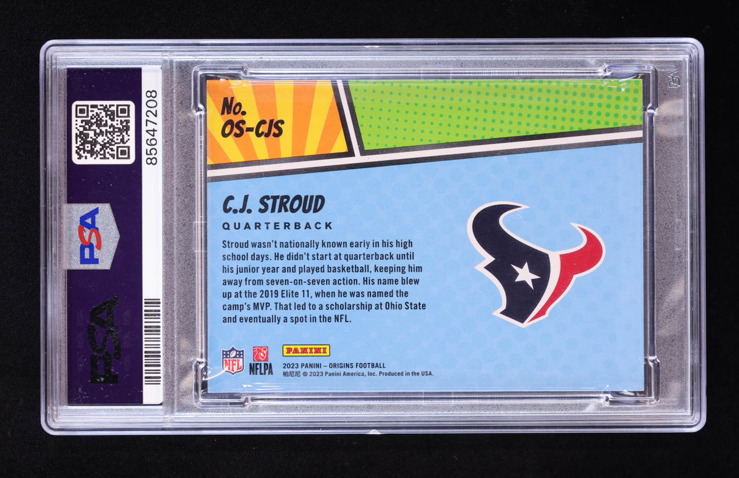 CJ Stroud 2023 Panini Origins Origin Story #OSCJS RC (PSA 9) at PristineAuction.com CJ Stroud 2023 Panini Origins Origin Story #OSCJS RC (PSA 9) at PristineAuction.com