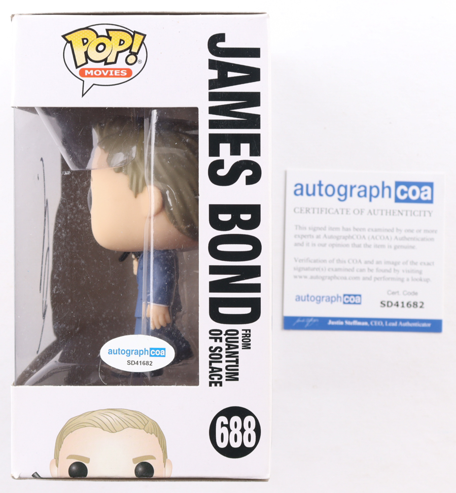 Daniel Craig Signed "007" #688 James Bond From Quantum Solace Pop! Vinyl Figure (ACOA) at PristineAuction.com Daniel Craig Signed "007" #688 James Bond From Quantum Solace Pop! Vinyl Figure (ACOA) at PristineAuction.com