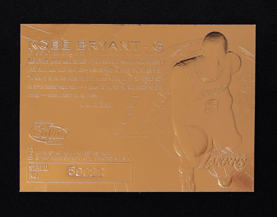 Kobe Bryant 1996-97 Fleer Purple Signature 23Kt Gold RC #59022 at PristineAuction.com Kobe Bryant 1996-97 Fleer Purple Signature 23Kt Gold RC #59022 at PristineAuction.com