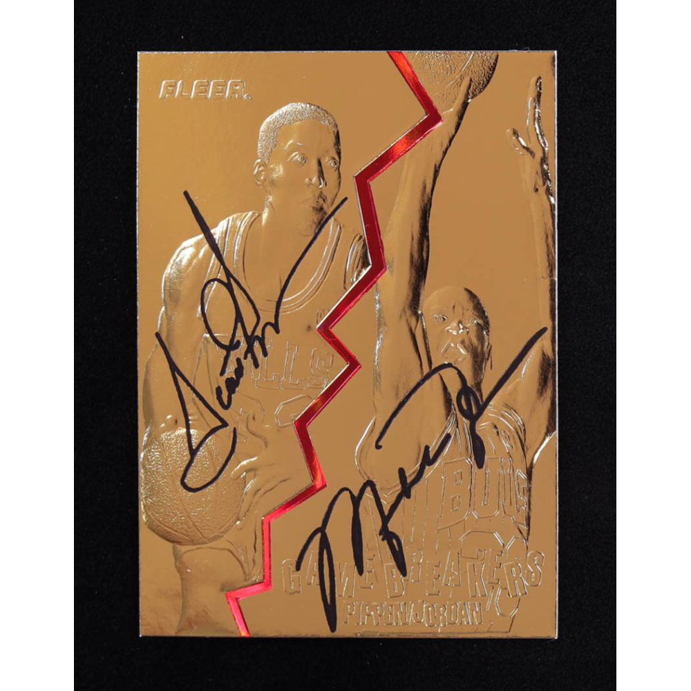Michael Jordan / Scottie Pippen 1996-97 Fleer Game Breakers Black Signature 23KT Gold Card at PristineAuction.com