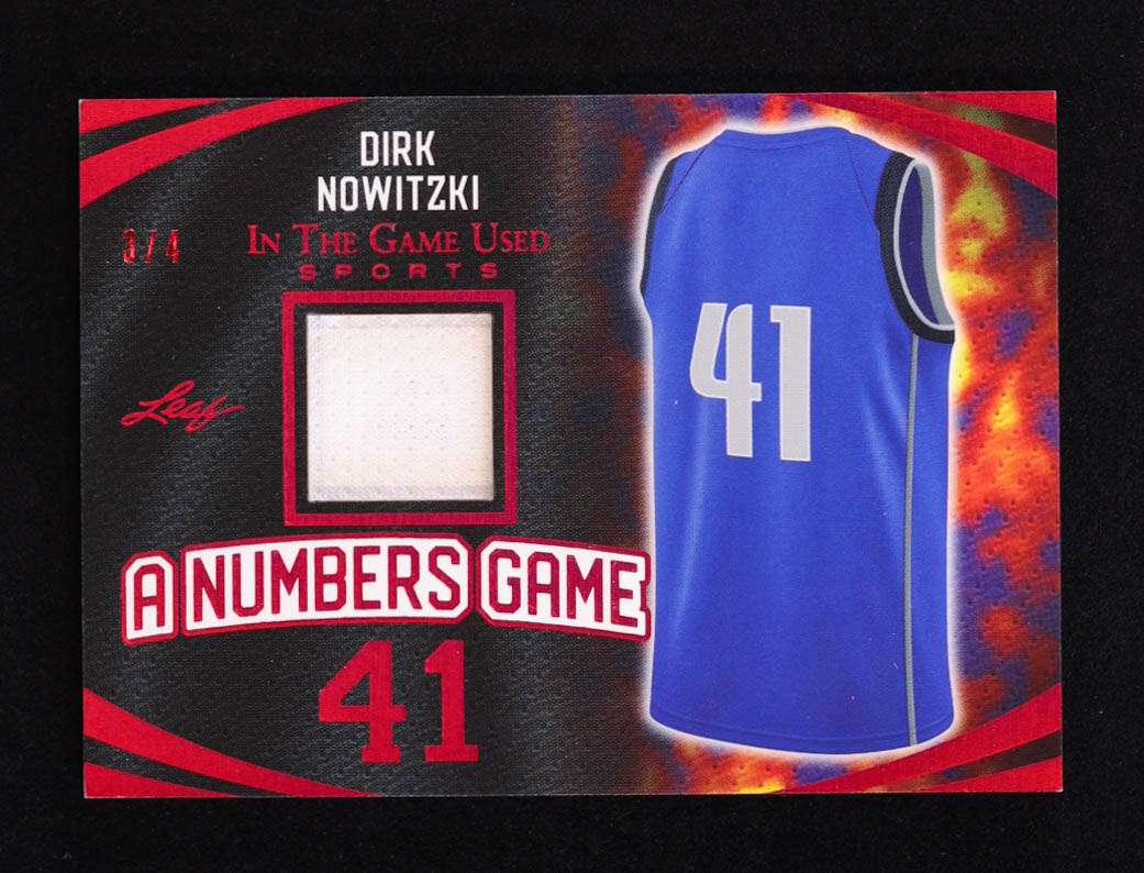 Dirk Nowitzki 2024 ITG Used Sports A Numbers Game Memorabilia Spectrum Red #ANG11 #3/4 at PristineAuction.com Dirk Nowitzki 2024 ITG Used Sports A Numbers Game Memorabilia Spectrum Red #ANG11 #3/4 at PristineAuction.com