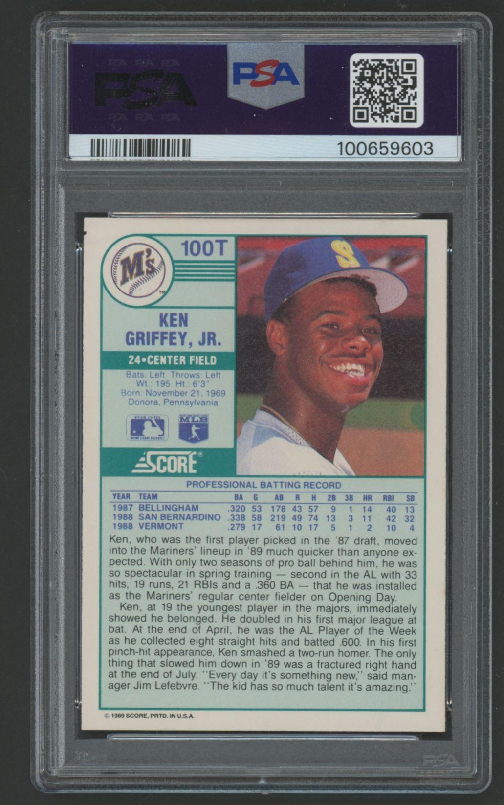 Ken Griffey Jr. 1989 Score Traded #100T (PSA 9) at PristineAuction.com Ken Griffey Jr. 1989 Score Traded #100T (PSA 9) at PristineAuction.com