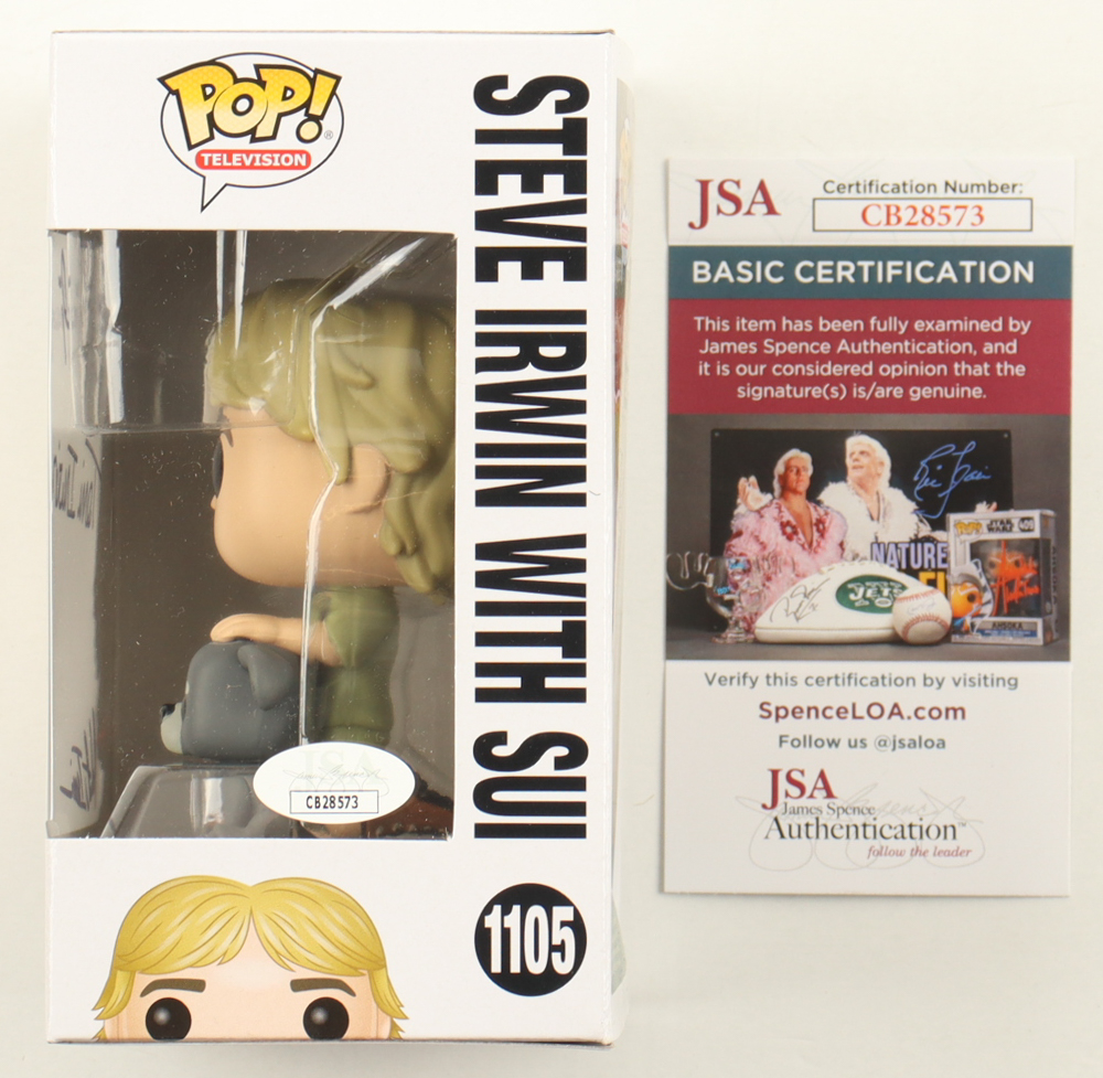 Terri Irwin, Bindi Irwin & Robert Irwin Signed "Australia Zoo" #1105 Steve Irwin With Sui Funko Pop! Television Vinyl Figure Inscribed "Crikey!" (JSA) at PristineAuction.com Terri Irwin, Bindi Irwin & Robert Irwin Signed "Australia Zoo" #1105 Steve Irwin With Sui Funko Pop! Television Vinyl Figure Inscribed "Crikey!" (JSA) at PristineAuction.com