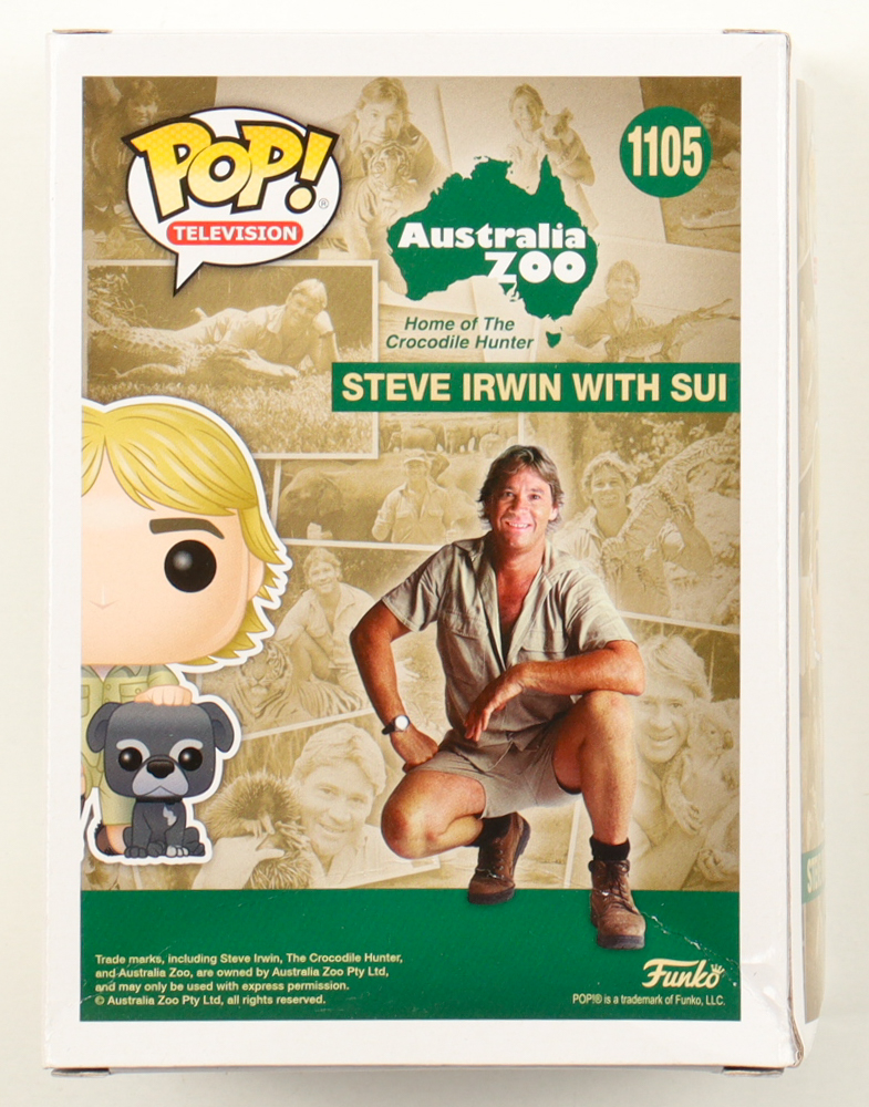Terri Irwin, Bindi Irwin & Robert Irwin Signed "Australia Zoo" #1105 Steve Irwin With Sui Funko Pop! Television Vinyl Figure Inscribed "Crikey!" (JSA) at PristineAuction.com Terri Irwin, Bindi Irwin & Robert Irwin Signed "Australia Zoo" #1105 Steve Irwin With Sui Funko Pop! Television Vinyl Figure Inscribed "Crikey!" (JSA) at PristineAuction.com