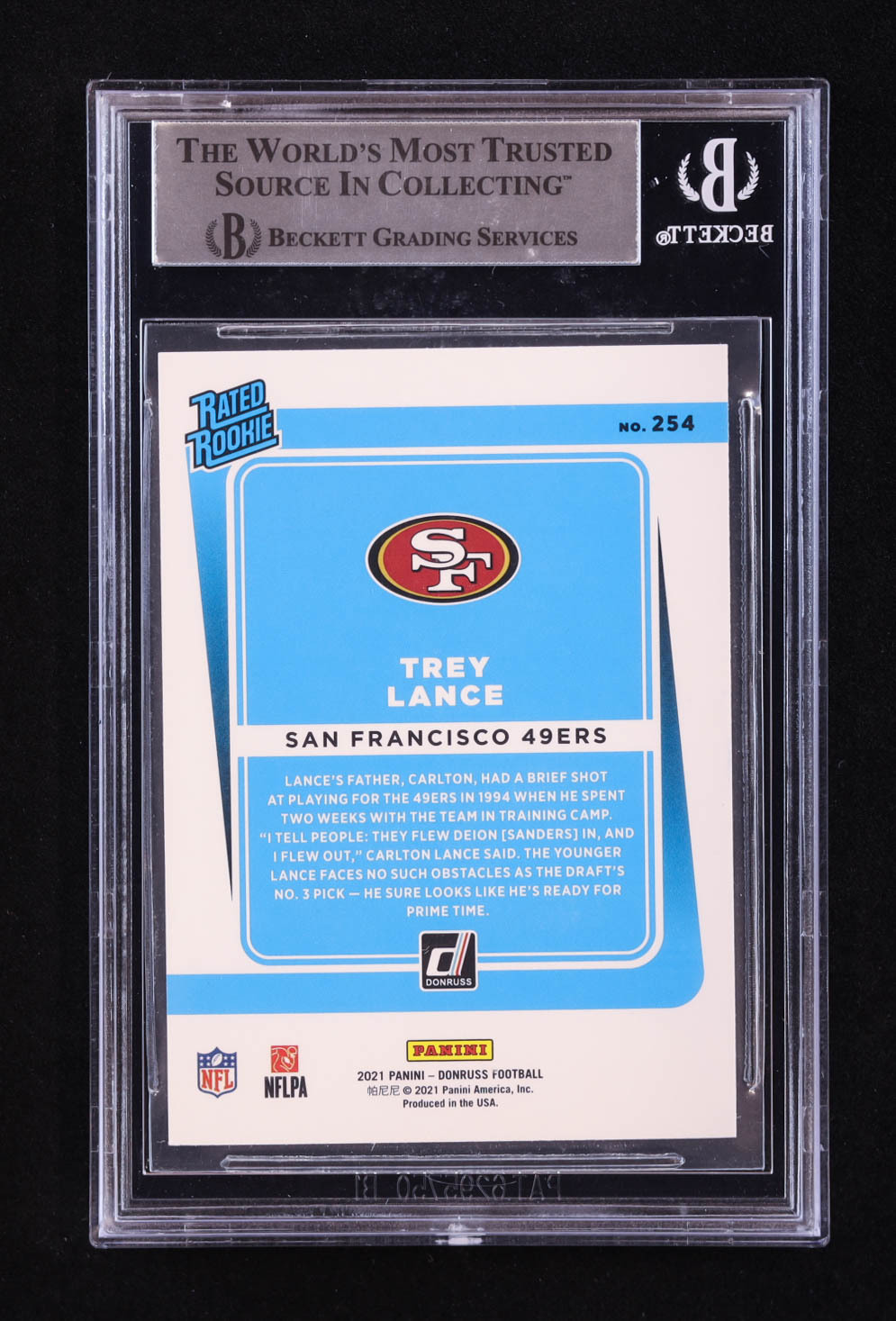 Trey Lance Signed 2021 Donruss #254 RR (BGS) at PristineAuction.com Trey Lance Signed 2021 Donruss #254 RR (BGS) at PristineAuction.com