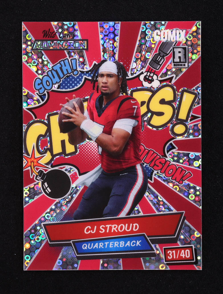 CJ Stroud 2023 Wild Card Alumination Comix Disco Silver #ACCS #31/40 RC at PristineAuction.com CJ Stroud 2023 Wild Card Alumination Comix Disco Silver #ACCS #31/40 RC at PristineAuction.com