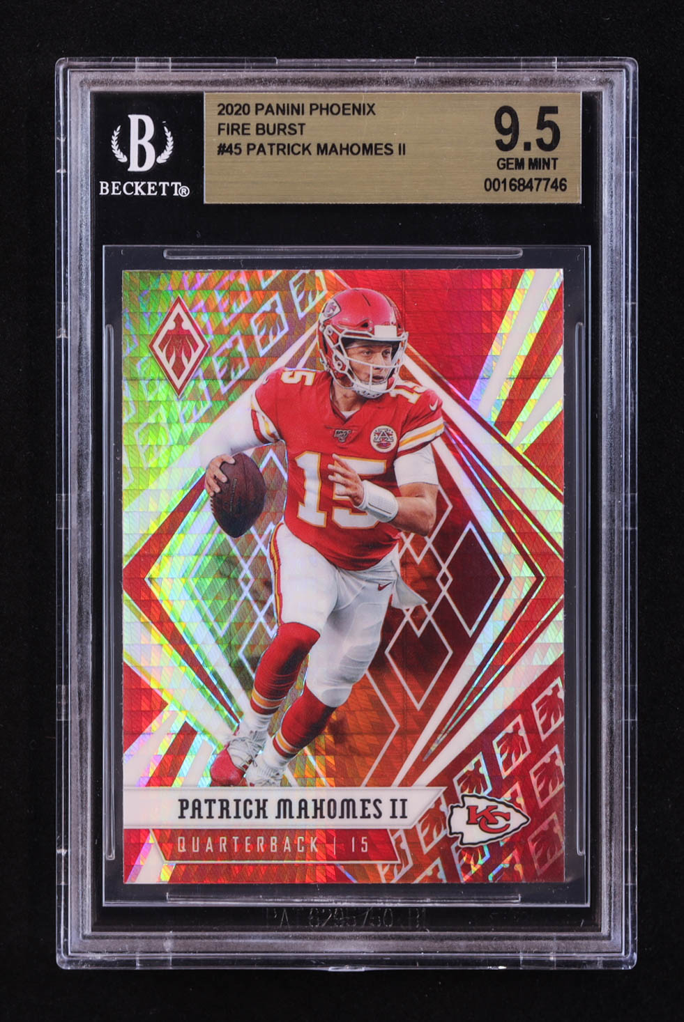 Patrick Mahomes II 2020 Panini Phoenix Fire Burst #45 (BGS 9.5) at PristineAuction.com Patrick Mahomes II 2020 Panini Phoenix Fire Burst #45 (BGS 9.5) at PristineAuction.com
