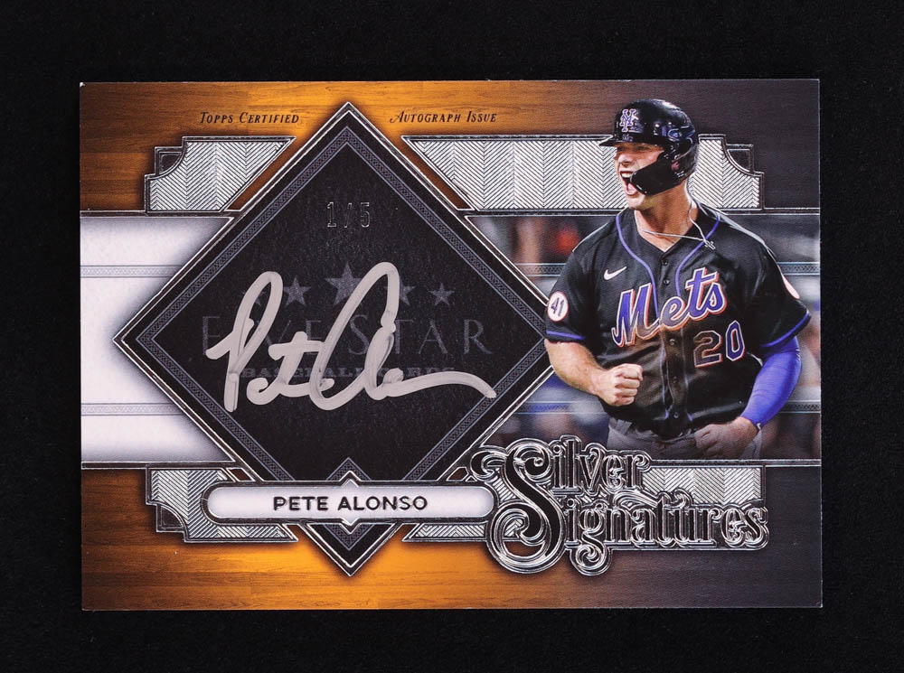 Pete Alonso 2022 Topps Five Star Silver Signatures Orange #SSPAL #1/5