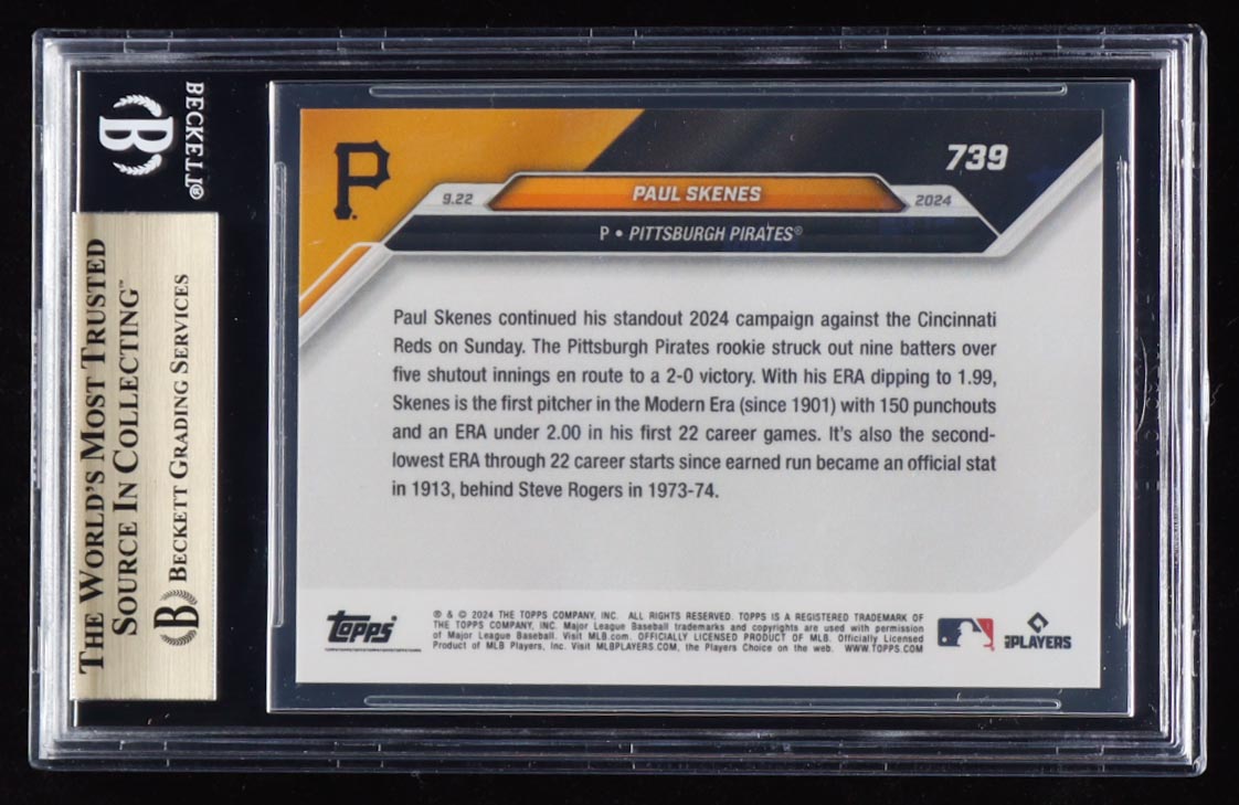 Paul Skenes 2024 Topps Now #739 RC (BGS 10) at PristineAuction.com Paul Skenes 2024 Topps Now #739 RC (BGS 10) at PristineAuction.com