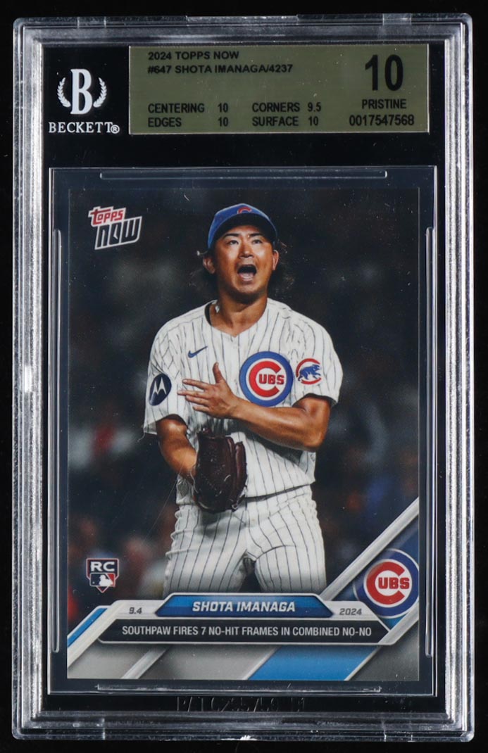 Shota Imanago 2024 Topps Now #647 RC (BGS 10) at PristineAuction.com Shota Imanago 2024 Topps Now #647 RC (BGS 10) at PristineAuction.com