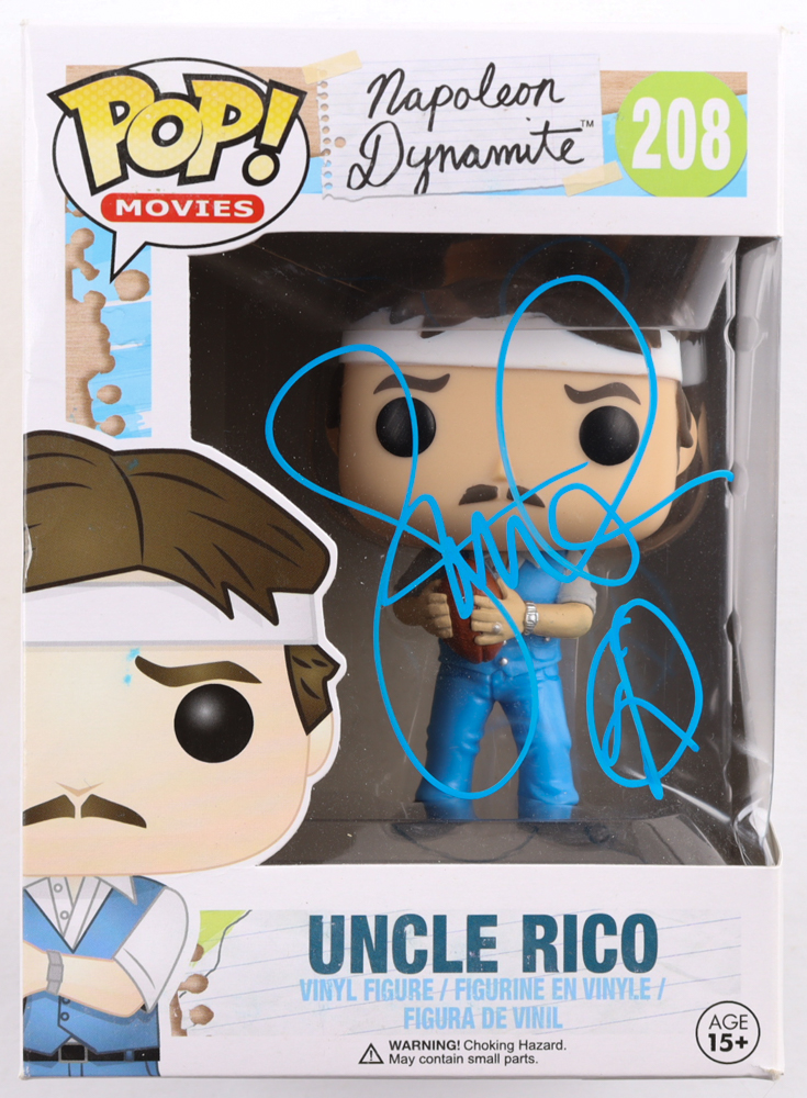 Jon Gries Signed "Napoleon Dynamite" #208 Uncle Rico Funko Pop! Vinyl Figure with Hand-Sketched Football (Beckett) at PristineAuction.com Jon Gries Signed "Napoleon Dynamite" #208 Uncle Rico Funko Pop! Vinyl Figure with Hand-Sketched Football (Beckett) at PristineAuction.com