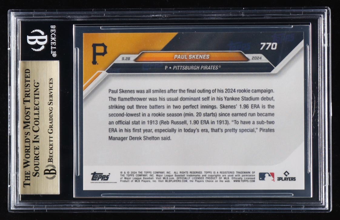 Paul Skenes 2024 Topps Now #770 RC (BGS 10) at PristineAuction.com Paul Skenes 2024 Topps Now #770 RC (BGS 10) at PristineAuction.com