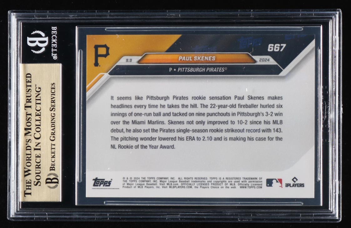 Paul Skenes 2024 Topps Now #667 RC (BGS 10) at PristineAuction.com Paul Skenes 2024 Topps Now #667 RC (BGS 10) at PristineAuction.com