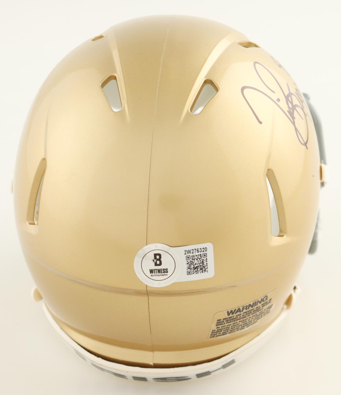 Tim Brown Signed Notre Dame Fighting Irish Speed Mini Helmet Inscribed "Heisman '87" (Beckett) at PristineAuction.com Tim Brown Signed Notre Dame Fighting Irish Speed Mini Helmet Inscribed "Heisman '87" (Beckett) at PristineAuction.com