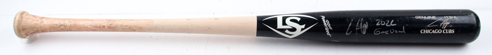 Ian Happ Signed Game Used Louisville Slugger Baseball Bat Inscribed "Game Used 2022" (JSA) at PristineAuction.com Ian Happ Signed Game Used Louisville Slugger Baseball Bat Inscribed "Game Used 2022" (JSA) at PristineAuction.com