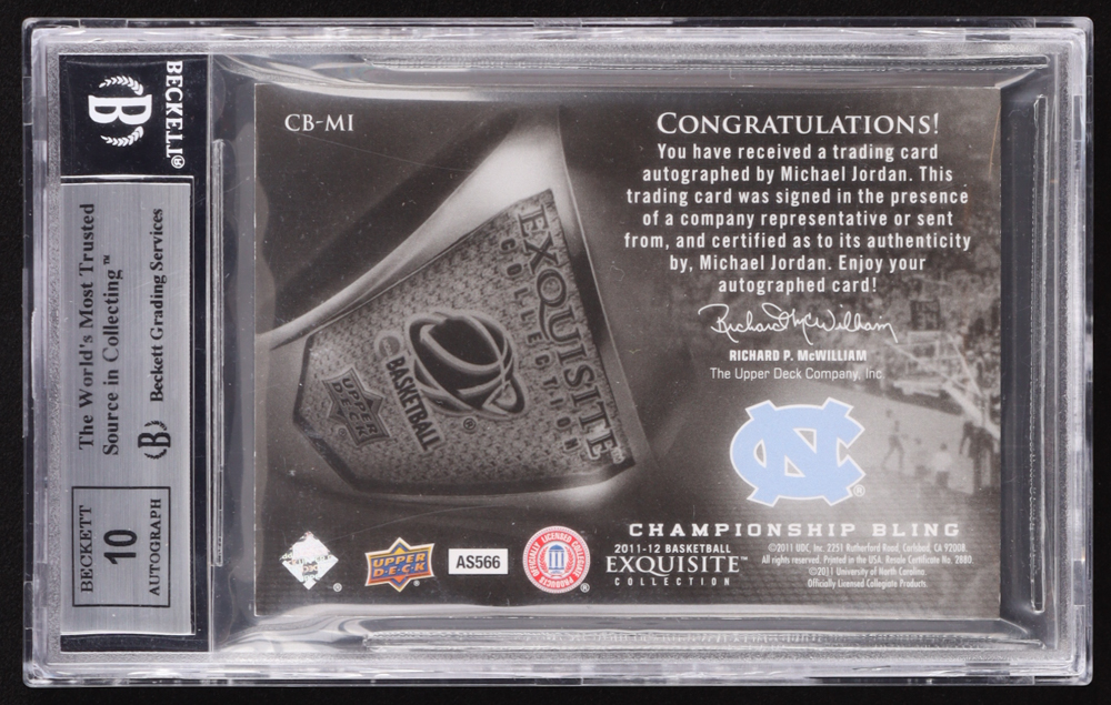 Michael Jordan 2011-12 Upper Deck Exquisite Collection Championship Bling Autos Gold #CBMI 40/75 (BGS 8.5) at PristineAuction.com Michael Jordan 2011-12 Upper Deck Exquisite Collection Championship Bling Autos Gold #CBMI 40/75 (BGS 8.5) at PristineAuction.com