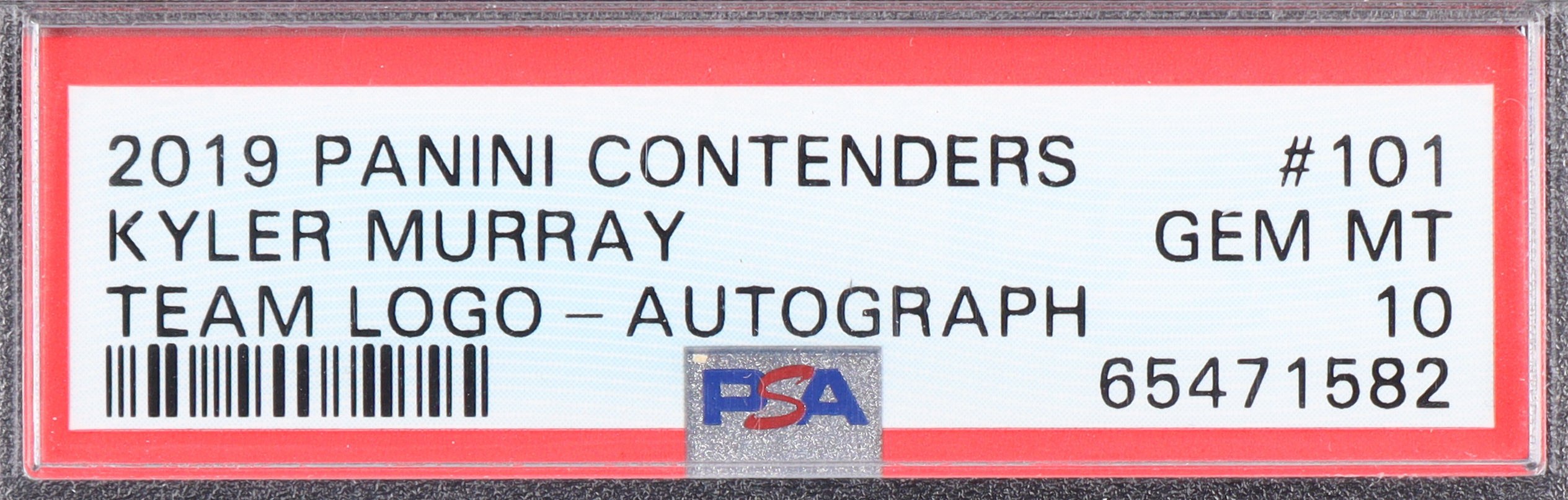 Kyler Murray 2019 Panini Contenders Team Logo Autograph #101 RC (PSA 10) at PristineAuction.com Kyler Murray 2019 Panini Contenders Team Logo Autograph #101 RC (PSA 10) at PristineAuction.com